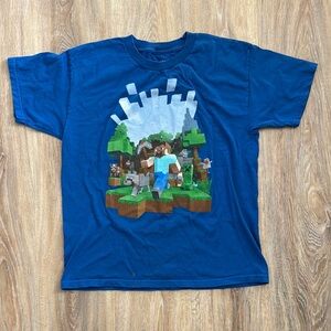 Blue Graphic Short Sleeve Tee with Outdoor Scene